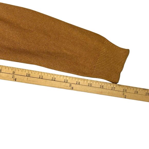 Massimo Dutti Open Knit Cardigan Womens M Gold Brown Lightweight Preppy Sweater - Picture 12 of 15